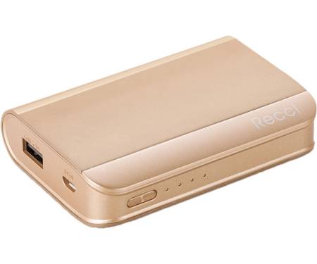 Портативная батарея Recci RE-7500 Elegant Power Bank Power IQ 2,1А Li-Pol 7500 mAh Gold