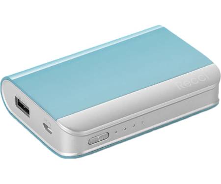 Портативная батарея Recci RE-7500 Elegant Power Bank Power IQ 2,1А Li-Pol 7500 mAh Light Blue