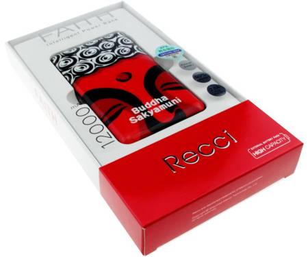 Портативная батарея Recci RF-12000 Faith Power Bank Power IQ 1A/2,1А Li-Pol 12000 mAh Buddha