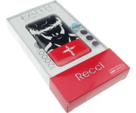 Портативная батарея Recci RF-12000 Faith Power Bank Power IQ 1A/2,1А Li-Pol 12000 mAh Christ