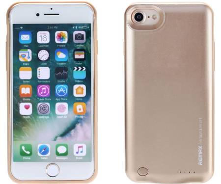 Портативная батарея Remax Power Bank Energy jacket with case for iphone7 2400 mAh Gold
