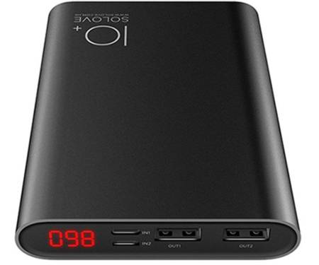 Портативная батарея Solove A9s Portable Metallic Power Bank 10000mAh Black