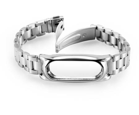 Ремешок Metal Strap With Frame For Xiaomi Mi Band 2 Silver
