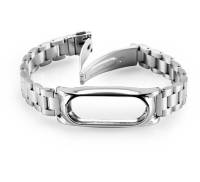 Ремешок Metal Strap With Frame For Xiaomi Mi Band 2 Silver