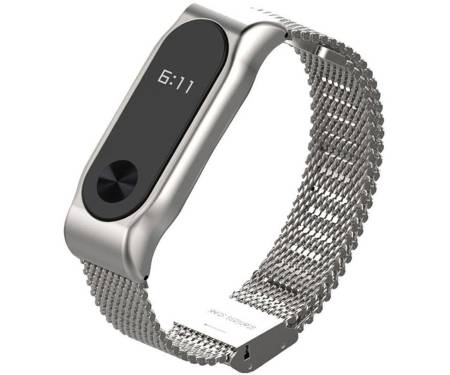 Ремешок Metallic Strap Fleet Chain For Mi Band 2 Silver