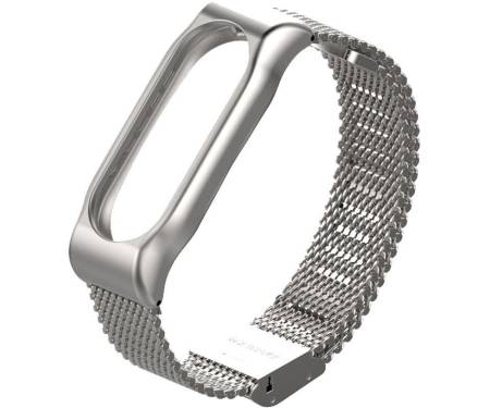 Ремешок Metallic Strap Fleet Chain For Mi Band 2 Silver