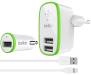 Сетевое зарядное устройство Belkin Travel charger 2USB 2.1A + Car charger 1USB 2.1A + Lightning cable White
