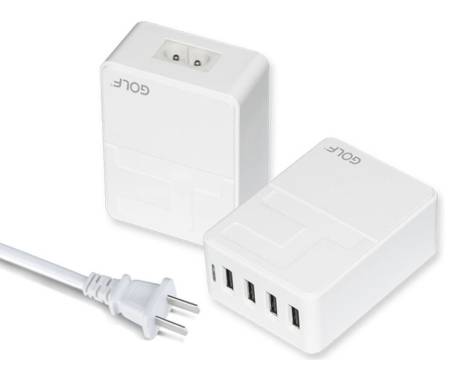 Сетевое зарядное устройство GOLF GF-U401 Travel Charger 4USB 6A White