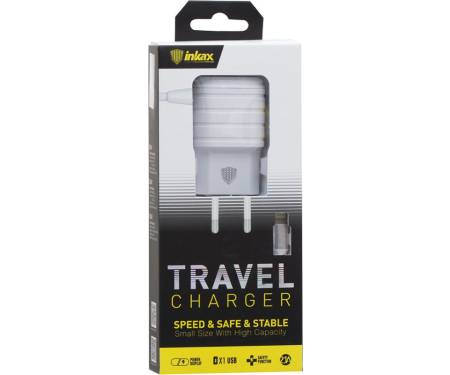 Сетевое зарядное устройство INKAX CD-09 Travel charger Lightning cable 1USB 1A White