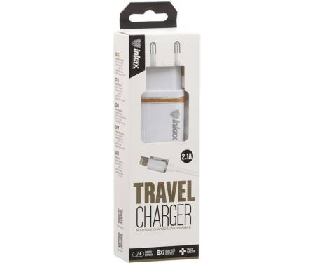 Сетевое зарядное устройство INKAX CD-11 Travel charger + Lightning cable 1USB 2.1A White