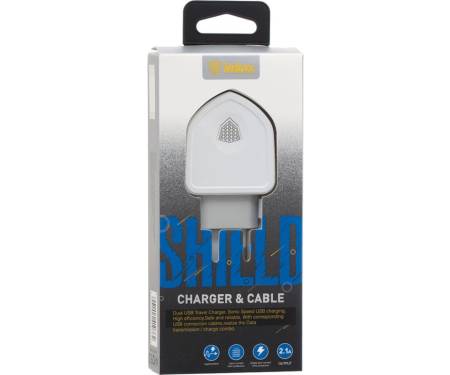 Сетевое зарядное устройство INKAX CD-18 Travel charger + Lightning cable 2USB 3.1A White