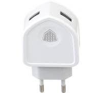 Сетевое зарядное устройство INKAX CD-18 Travel charger + Lightning cable 2USB 3.1A White