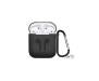 Силиконовый чехол для Airpods Silicon case с карабином и ремешком (Black)