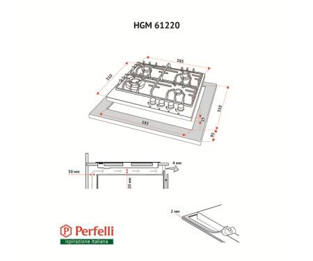 Варочная поверхность Perfelli HGM 61220 BL