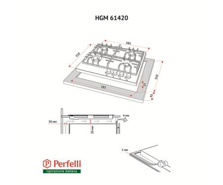 Варочная поверхность Perfelli HGM 61420 BL
