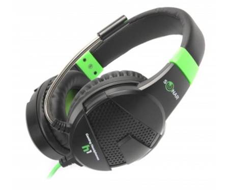 Наушники Maxxter Sonar H1 Black/Green