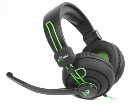 Наушники Maxxter Sonar H2 Black/Green