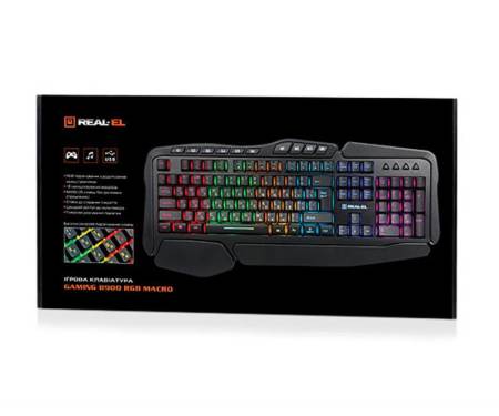 Клавиатура REAL-EL Gaming 8900 RGB Macro USB черный UAH