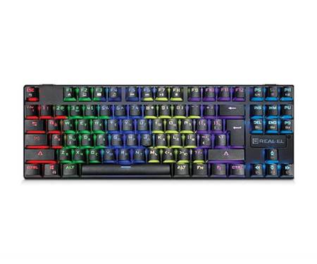 Клавиатура REAL-EL M28 RGB TKL USB черный UAH