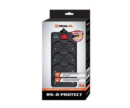 Фильтр питания REAL-EL RS-8 PROTECT 1.8m черный UAH