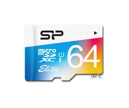 Карта памяти Silicon Power 64GB microSDXC Class 10 UHS-I U1 (SP064GBSTXBU1V20SP)