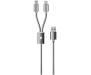 Кабель Rock 2 in 1 charging cable w/version D/USBA TO type-c to lightning/ 1,2M Tarnish