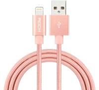 Кабель Rock Charge & Sync round Lightning Cable II 0,3 m Rose Gold