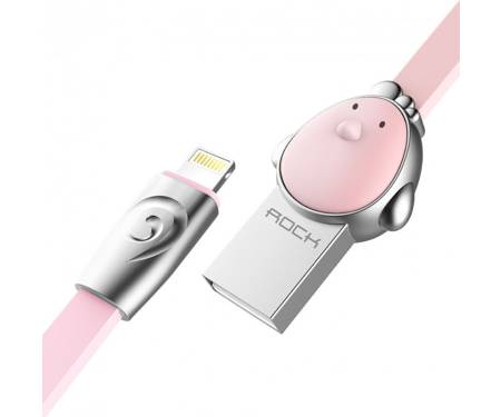 Кабель Rock Chinese Zodiac lightning cable 1M Cook-pink