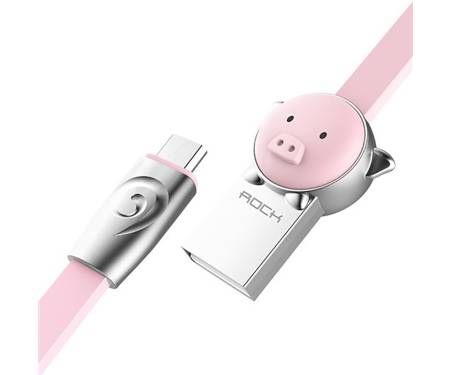 Кабель Rock Chinese Zodiac Micro cable 1M Pig-Pink