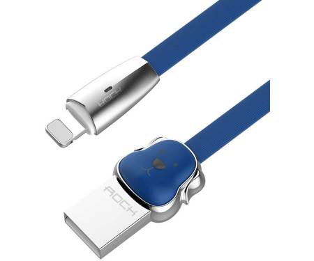 Кабель Rock Dog Lightning Charge & Sync flat cable 1.2M Blue