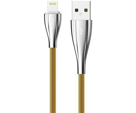 Кабель Rock metal Lightning data cable 0,3M Gold
