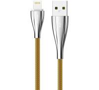 Кабель Rock metal Lightning data cable 0,3M Gold