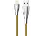 Кабель Rock metal Lightning data cable 0,3M Gold