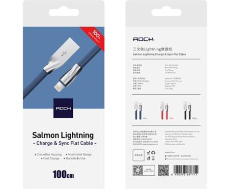 Кабель Rock Salmon lightning Charge & Sync flat cable 1 m Blue