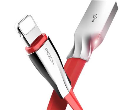 Кабель Rock Salmon lightning Charge & Sync flat cable 1 m Red