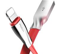 Кабель Rock Salmon lightning Charge & Sync flat cable 1 m Red