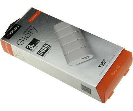 Power Bank Arun Y302S 5000 mAh Silver