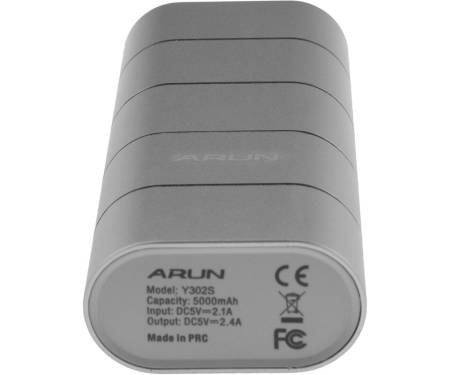 Power Bank Arun Y302S 5000 mAh Silver