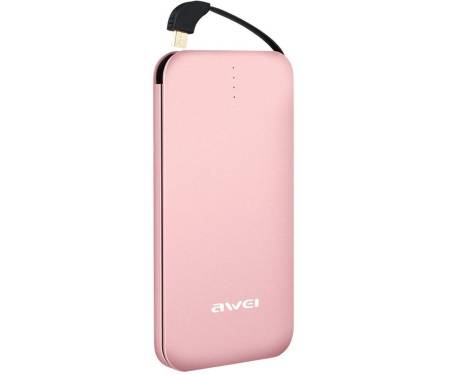 Power Bank AWEI P20K 8000mAh Power Bank Rose Gold