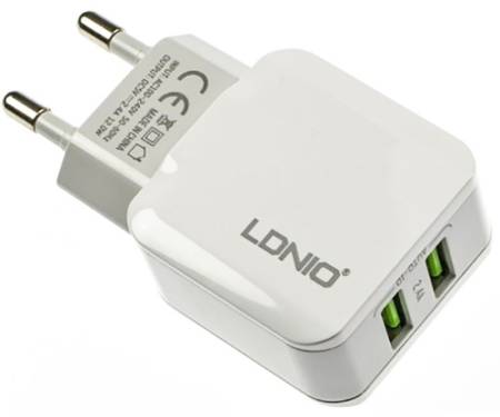 Сетевое зарядное устройство LDNIO A2202 Travel charger 2USB 2.4A White