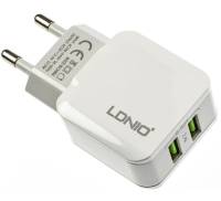 Сетевое зарядное устройство LDNIO A2202 Travel charger 2USB 2.4A White