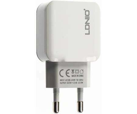 Сетевое зарядное устройство LDNIO A2202 Travel charger 2USB 2.4A White