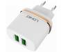 Сетевое зарядное устройство LDNIO DL-AC52 Travel charger 2USB 2.4A + Lightning cable White