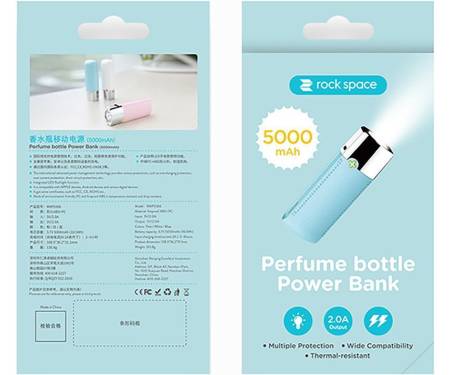 Power Bank Rock Space Perfume bottle 5000 mAh Blue