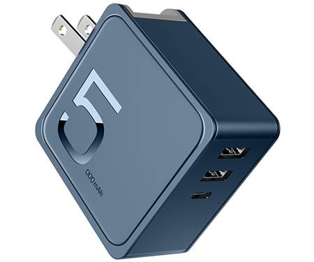 Power Bank Rock Sugar 2-in-1 and Wall Charger CCC 5000 mAh Blue