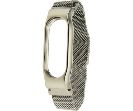 Ремешок UWatch Magnetic Stainless Steel Bracelet Wrist Strap For Miband 2 Silver