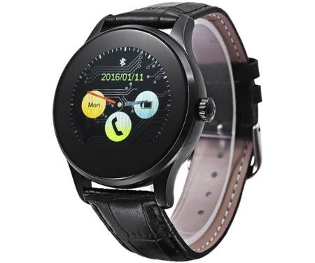 Смарт-часы UWatch K88H Black Leather Strap