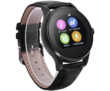 Смарт-часы UWatch K88H Black Leather Strap
