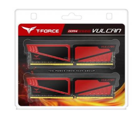 Team DIMM 16Gb KIT(2x8Gb) DDR4 PC2400 Vulcan Red (TLRED416G2400HC14DC01)
