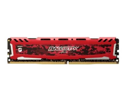 Crucial DIMM 8Gb DDR4 PC2666 Ballistix Sport LT Red (BLS8G4D26BFSEK)